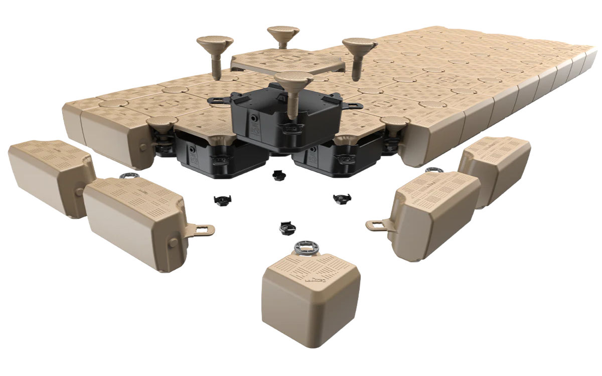 Candock floating dock tile system - anatomy